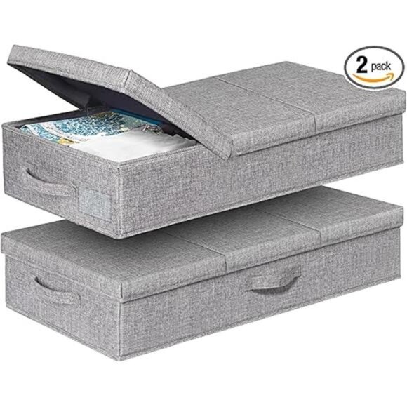 Under Bed Storage With Lids, 2 Pack Large Underbed Storage Containers Clothes - Picture 7 of 7